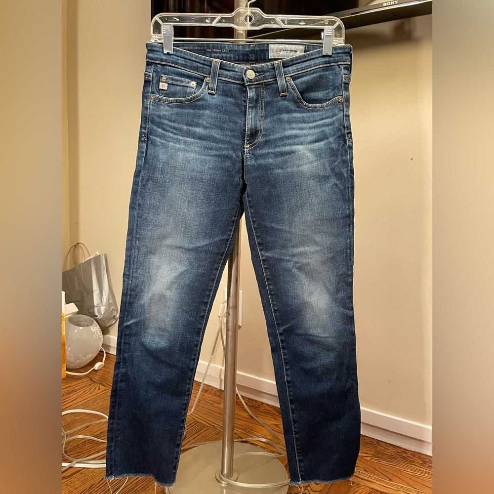 AG Adriano Goldschmied Women's Prima Mid Rise Cigarette Crop Jean - Size…